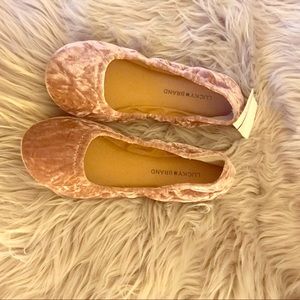 Lucky Brand- Emmie Ballet Flat-BLUSH VELVET-Sz10